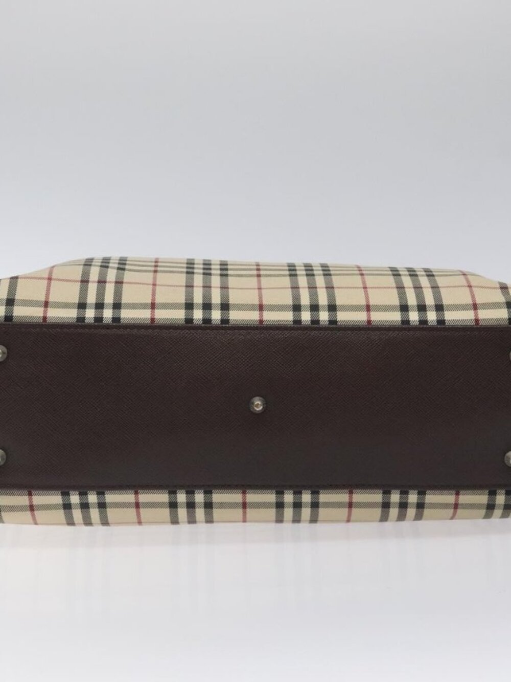 BURBERRY Nova Check Hand Bag Canvas Beige Auth 117364 - Picture 6 of 16